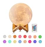 EXTSUD Lampada Lunare 3D Stampata Luna Piena Led Luce Notturna, dia. 15cm