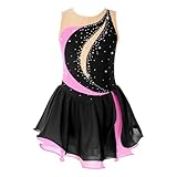 Freebily Vestito da Pattinaggio Artistico Bambina Body Danza Classica Ballerina Senza Maniche Leotards Pattinaggio Body da Balletto Abito da Ballo Latino Jazz Performance Nero 11-12 Anni