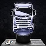 Lampada da comodino, Luce notturna tattile Camion Routier Truck Lampada illusione 3D LED, idea regalo di Natale per ragazzi e ragazze Lampada da notte per bambini o adulti TOP