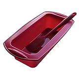 Backhaus ® Stampo per Plumcake, Teglie da forno rettangolare in Silicone Platino Antiaderente di qualità professionale con Spatola, ∅23cm, Rosso