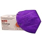 20 Mascherine FFP2 Viola Colorate Con CE0370 Jiada Confezionate Singolarmente – Mascherina 5 Strati – Protezione con filtraggio PFE 95% - Box 20pz