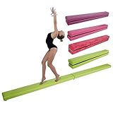 mytueetp Ginnastica trave fluttuante verde, 2,1 m/220 lbs, finta pelle scamosciata, pieghevole, ginnastica, allenamento, equilibrio, per casa, palestra, allenamento, sport