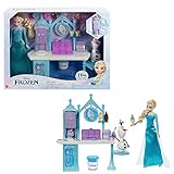 Mattel Disney Frozen - Carretto dei Gelati di Elsa e Olaf playset, pasta modellabile in 2 colori, oltre 10 pezzi gioco, ispirato ai film Disney Frozen, Giocattolo per Bambini 3+ Anni, HMJ48