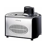 H.Koenig Gelatiera professionale HF250, Gelatiera elettrica 1,5L, refrigeratore e cella frigorifera, preparazione rapida, compressore - Yogurt congelato, sorbetto e gelato, 150 W