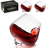 FAHIMEH Bicchieri Whisky Rum Cognac vino Cristallo Rotanti Senza Stelo Degustazione Vetro Inclinati Liquore brandy Cocktail Tumbler Grappa Bicchiere Personalizzato Regalo Set da 2pc 200ml