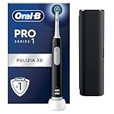 Oral-B Spazzolino Elettrico Ricaricabile Pro Series 1 Nero con 1 Testina di Ricambio + 1 Custodia da Viaggio. 1 Spazzolino