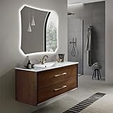 LIBEROSHOPPING.eu - LA TUA CASA IN UN CLIK Mobile da bagno sospeso moderno CLASSIC con 2 cassetti e lavabo (Noce Chiaro, Base 120 cm)