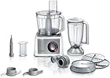 Bosch Elettrodomestici, Robot da Cucina Compatto, MultiTalent 8, 1250 W, Ciotola XXL da 3.9L, Bianco, Acciaio Inox Satinato, MC812S814