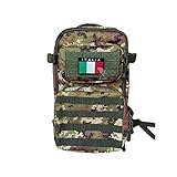ALGI Zaino Militare Tattico Small 30 Litri Vegetato Militare con Bandiera Italia