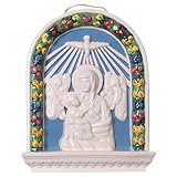 Holyart Bassorilievo Ceramica Madonna Bimbo in Braccio 30x25 Deruta