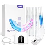 Ualans - Kit Sbiancamento Dentale, Sbiancamento dei Denti Professionale, 32 x Lampada blu e Rosso, 3 Gel Sbiancante, Gel Lenitivo, Senza Sensibilità, Denti Bianchi a Casa in 10 Minuti