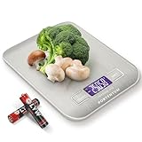 PORTENTUM Bilancia da cucina con display LCD, acciaio inossidabile, bilancia multifunzione per alimenti 5 kg/11 libbre, blu