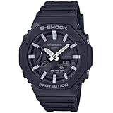 Casio Orologio Quarzo Uomo, misura cassa 48.50mm con quadrante Nero Analogico e Digitale e cinturino Nero in Plastic/Resin Strap GA-2100-1AER