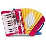 Bontempi- StrapsHarmony-Fisarmonica a 17 Tasti con Tracolla per Un Esperienza Musicale Libera e Coinvolgente, 210x120x210 mm, Colore Rosso e Giallo, 33 1780