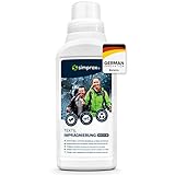 simprax® Detergente impermeabilizzante tessuti per il lavaggio - Tech Wash ecologico. Impermeabilizzante per giacche, abbigliamento sportivo come il goretex. Per lavatrice e lavaggio a mano.