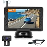 Hodozzy Kit Telecamera Posteriore Digitale Senza Fili con Monitor IPS 5 Pollici Telecamera AHD Visione Notturna Impermeabile IP69 Backup Telecamera Retromarcia Senza Fili 12V per Auto, Camion Camper