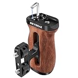 REYGEAK Wooden - Mini maniglia laterale (1/4"-20 viti) per gabbia della fotocamera, con chiave integrata per montaggio della pistola a freddo, regolabile su e giù, carico massimo 4 kg