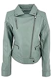 JOPHY & CO. Giacca Corta Chiodo Donna Ecopelle con Tasche & Cerniere (cod. 2560, 33107, 3985, 2502, HM30 & HM31) (Verde Acqua (cod. 2888), XL)