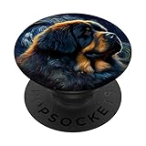 Mastino tibetano in notte stellata pittura cane mamma papà PopSockets PopGrip Intercambiabile