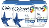 Coloreria Italiana Grey Colorante Tessuti e Vestiti in Lavatrice, colore Blu Mare, 3 Confezioni da 350 g