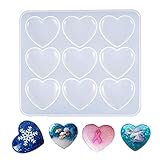 DriSubt 3D Heart Mold Trasparente Forma, Antiaderenti Cavity Silicone Molds, per Stampi da Colata,Decorazioni