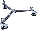 Manfrotto 114 Cine/Video Deluxe Dolly per treppiede 117X con ruote da 5", sostituisce 3067, nero