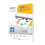 Fellowes 120pk A4 Pouches per plastificazione, Finitura lucida, 120 fogli - Uso leggero - Ideale per avvisi e foto - Esclusiva Amazon