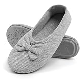 OFFCUP Pantofole da Donna, 40-41EU Scarpe da Casa, Pantofola Ballerina Donna Pantofole da Casa Memory Foam Inverno Ciabatte Pantofola Interno Caldo Peluche Leggero Scarpe di Cotone (Grigio)