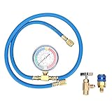 VOBOR R134A Refrigerante Tubo Kit,Auto AC Kit Ricarica Refrigerante per Ricarica Gas Clima Ricarica Tubo di Misurazione per R134A R12 R22,connettore SAE da 1/4 di Pollice