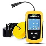 LUCKY Kayak Portatile Cercatore di Profondità dei Pesci Ecoscandaglio Portatile per Acqua Sonar Calcinabile Barca in Kayak Display LCD da Pesca con Trasduttore Ecoscandaglio FFC1108