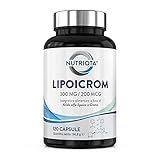Acido alfa lipoico (ALA) 300 mg con cromo picolinato 200 mcg Lipoicrom Nutriota - 120 capsule - integratore alimentare