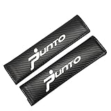 Stylecart 2 Pezzi Auto Cuscinetti Cintura di Sicurezza in Fibra di Carbonio, per Fi-at Punto Auto Confortevole Protezione Rimovibile Morbido,Black