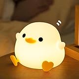 AQXONG DoDo Duck Luce Notturna per Bambini, Kawaii Luce Notturna per Bambini, Luce Notturna USB Ricaricabile con Timer, Oscuramento al Tocco, Luce Notturna per Bambini in Silicone Portatile