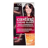 L Oréal Paris Colorazione Capelli Casting Crème Gloss, Tinta Colore Trattamento senza Ammoniaca per Una Fragranza Piacevole, 400 Castano