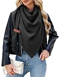 PASUDA Sciarpa Donna Sciarpa Triangolare Autunno Invernale Morbido Leggero Foulard Calda Donna Elegante Classica Grande Sciarpa Triangolo Cotone Multifunzione Stole Scialle (Nero, One Size)