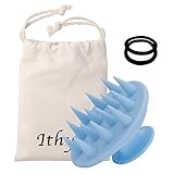 Ithyes scalp massager,spazzola massaggio cuoio capelluto,massaggiatore testa, per lavare i capelli, shampoo, in silicone puro, blu