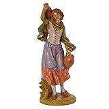 STATUINA CM 30 DONNA CON BROCCHE (12) PRESEPE FONTANINI T/L Made in Italy