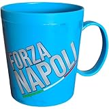 ILS I LOVE SHOPPING Tazza Ufficiale Bicchiere in plastica 360ml per Microonde con manico Tifoso colazione BPA-free Made in Italy (Forza Napoli)