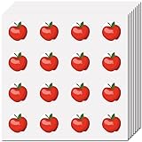 CREATCABIN Adesivo Mele Rosse Adesivi A Forma di Mela Piccola Adesivo In Plastica Impermeabile Punti Rotondi Adesivi per Planner Frutta Cartoon Decalcomanie per Artigianato Fai Da Scrapbooking 15x15cm