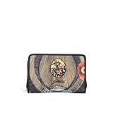 Portafoglio donna Gattinoni Planetarium Medio Classico Nero Wallet Portafoglio con zip e bottone Portamonete Portacarte di credito