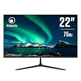 ATLANTIS Monitor 22 pollici, schermo 22" VA 75Hz, Full HD 1920x1080, VGA HDMI, FreeSync, inclinabile, risposta 5ms, Contrasto 3000:1, Angolo 178/178, Cavo HDMI 1,5m