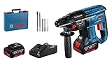 Bosch Professional Sistema 18V Martello Perforatore A Batteria GBH 18V-21, 2xgba 18V 5.0Ah, Caricabatteria GAL 18V-40, Set Di 6 Pezzi Per Trapano A Scalpello, Valigetta, Amazon Exclusive Set