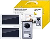 Vimar K40916 Kit Videocitofono 7" Touch Screen Bifamiliare Con Alimentatore Multispina, ‎Grigio, 11.36 x 18.88 x 1.84 cm; 1.88 Kg