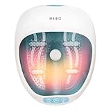 Homedics Pediluvio Massaggiatore Piedi 4 in 1 - Idromassaggio, Magnetoterapia, Vibrazione, Mantenimento Temperatura 40°C - Taglia Max 47, Bianco/Azzurro