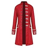 Trench Coat Uomo – Militair Parade Punk Steampunk Uomo Medioevo Rinascimento Retro Uniforme, Costumi per Uomo Travestimento Costume per Carnevale Giacca a vento