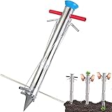 Huskydg Piantatore Professionale Transplanter Veloce 3 Bocche con Distanziatore Trapiantatore Piantine Bulbi Semi Piante Giardino Orto Consente di Lavorare in Posizione