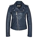 Schott NYC LCW1601D, Giacca Donna, Blu (Navy), XL