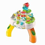 Clementoni Baby - Tavolo Happy Park, Tavolino Multiattività Interattivo, Bambini dai 12+ Mesi, Gioco Educativo con Luci e Suoni, Impara Forme, Colori e Versi degli Animali, 17300