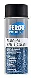 FEROX Fondo per Metalli Zincati 400 ml, aggrappante per verniciatura, colore Grigio, Primer superfici interno/esterno, rapida essicazione, lunga durata