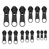 15 pcs Cursore Cerniera Ricambio Cursori per Cerniere Lampo a Spirale Nylon Kit Riparazione Cerniere Universali Instant Fix Zipper Puller Sostituzione del Cursore Repair per Giacca Cappotto Valigia